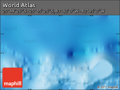 Physical Map of the Area around 25° 31' 56" S, 83° 13' 29" W