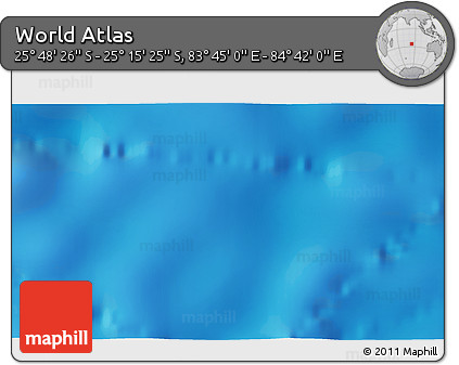 Physical 3D Map of the Area around 25° 31' 56" S, 84° 13' 29" E