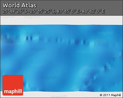 Physical 3D Map of the Area around 25° 31' 56" S, 84° 13' 29" E