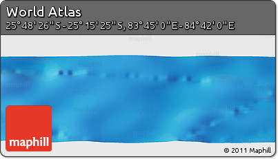 Physical Panoramic Map of the Area around 25° 31' 56" S, 84° 13' 29" E
