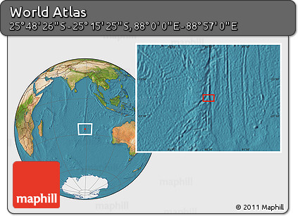 Satellite Location Map of the Area around 25° 31' 56" S, 88° 28' 29" E