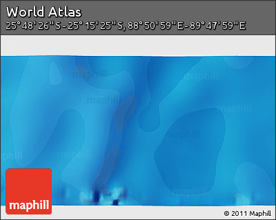 Political 3D Map of the Area around 25° 31' 56" S, 89° 19' 29" E