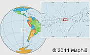 Political Location Map of the area around 25° 31' 56" S, 89° 10' 30" W