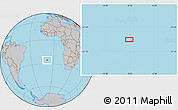 Gray Location Map of the area around 25° 31' 56" S, 8° 25' 30" W