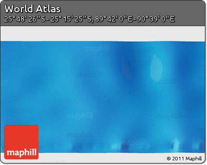 Shaded Relief 3D Map of the Area around 25° 31' 56" S, 90° 10' 30" E