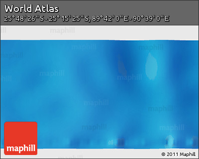 Shaded Relief 3D Map of the Area around 25° 31' 56" S, 90° 10' 30" E