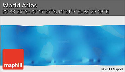 Physical Panoramic Map of the Area around 25° 31' 56" S, 91° 52' 30" E