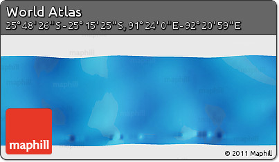 Physical Panoramic Map of the Area around 25° 31' 56" S, 91° 52' 30" E