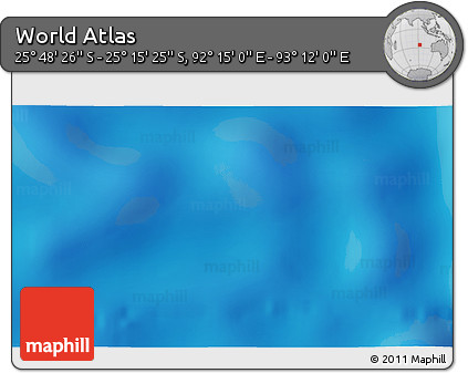 Physical 3D Map of the Area around 25° 31' 56" S, 92° 43' 29" E