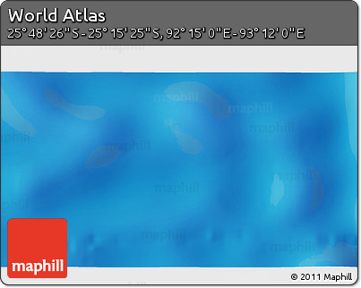 Physical 3D Map of the Area around 25° 31' 56" S, 92° 43' 29" E