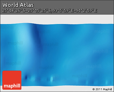 Physical 3D Map of the Area around 25° 31' 56" S, 93° 34' 29" E