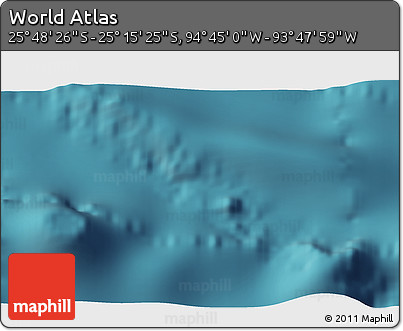 Satellite 3D Map of the Area around 25° 31' 56" S, 94° 16' 30" W