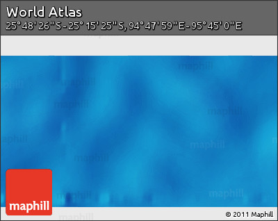 Shaded Relief 3D Map of the Area around 25° 31' 56" S, 95° 16' 30" E