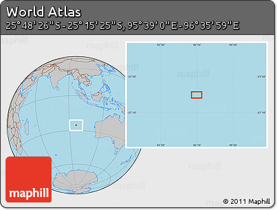 Gray Location Map of the Area around 25° 31' 56" S, 96° 7' 30" E