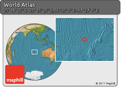 Satellite Location Map of the Area around 25° 31' 56" S, 96° 58' 29" E