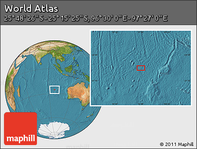 Satellite Location Map of the Area around 25° 31' 56" S, 96° 58' 29" E