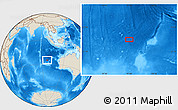 Shaded Relief Location Map of the area around 25° 31' 56" S, 96° 58' 29" E