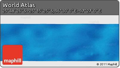 Physical Panoramic Map of the Area around 25° 31' 56" S, 96° 58' 29" E