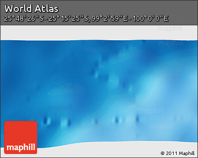 Physical 3D Map of the Area around 25° 31' 56" S, 99° 31' 30" E