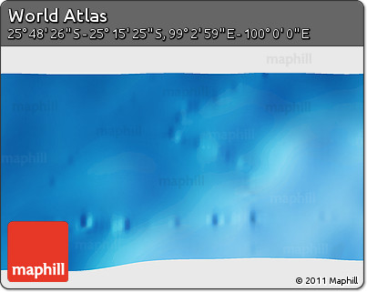 Shaded Relief 3D Map of the Area around 25° 31' 56" S, 99° 31' 30" E