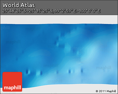 Shaded Relief 3D Map of the Area around 25° 31' 56" S, 99° 31' 30" E