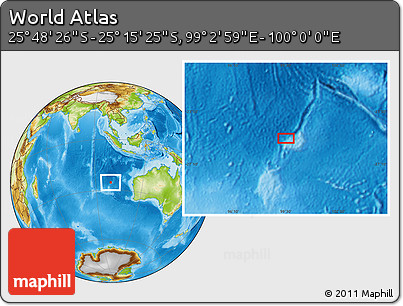 Physical Location Map of the Area around 25° 31' 56" S, 99° 31' 30" E