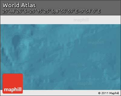 Satellite 3D Map of the Area around 25° 31' 56" S, 9° 25' 30" E