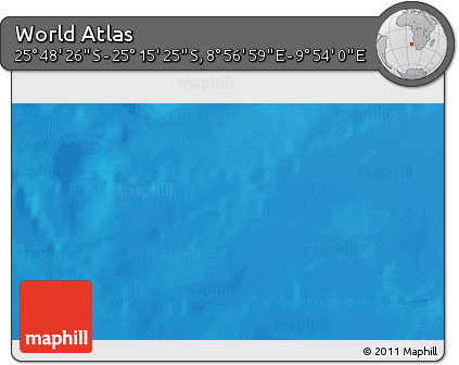 Shaded Relief 3D Map of the Area around 25° 31' 56" S, 9° 25' 30" E