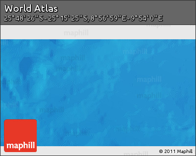 Shaded Relief 3D Map of the Area around 25° 31' 56" S, 9° 25' 30" E