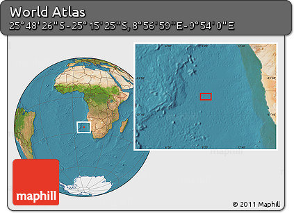 Satellite Location Map of the Area around 25° 31' 56" S, 9° 25' 30" E