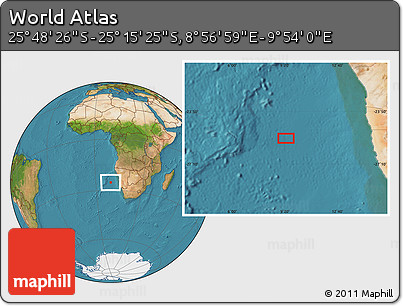 Satellite Location Map of the Area around 25° 31' 56" S, 9° 25' 30" E