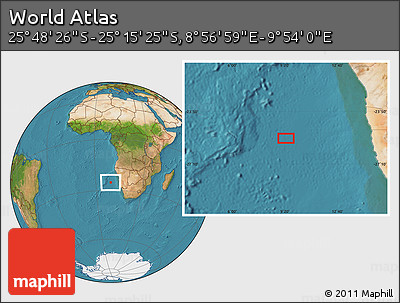 Satellite Location Map of the Area around 25° 31' 56" S, 9° 25' 30" E