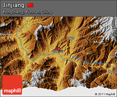 Physical 3D Map of Jinjiang