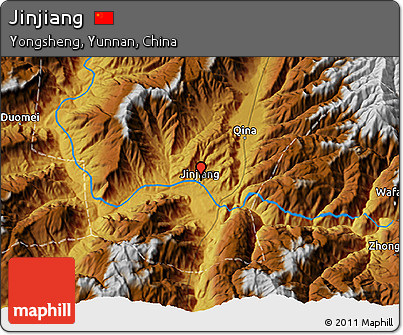 Physical 3D Map of Jinjiang