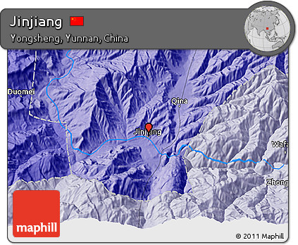 Political 3D Map of Jinjiang