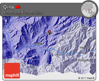 Political 3D Map of Qina