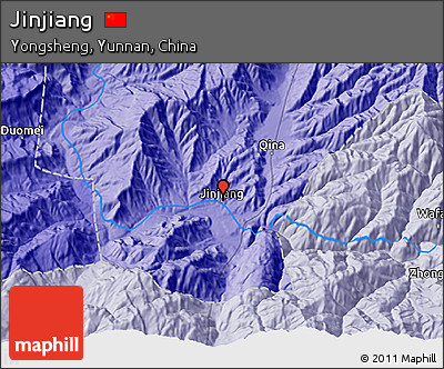 Political 3D Map of Jinjiang