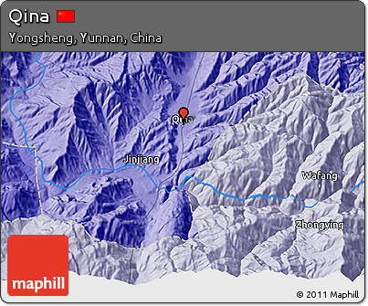 Political 3D Map of Qina