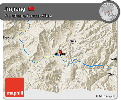 Shaded Relief 3D Map of Jinjiang