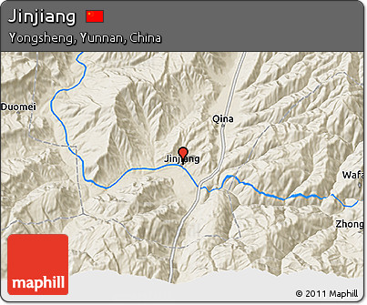 Shaded Relief 3D Map of Jinjiang