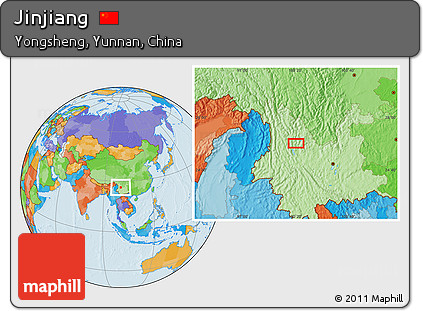 Political Location Map of Jinjiang