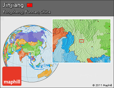 Political Location Map of Jinjiang