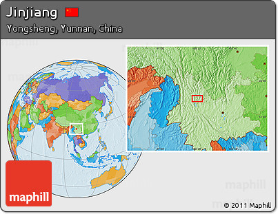 Political Location Map of Jinjiang