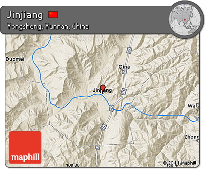 Shaded Relief Map of Jinjiang