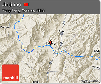 Shaded Relief Map of Jinjiang
