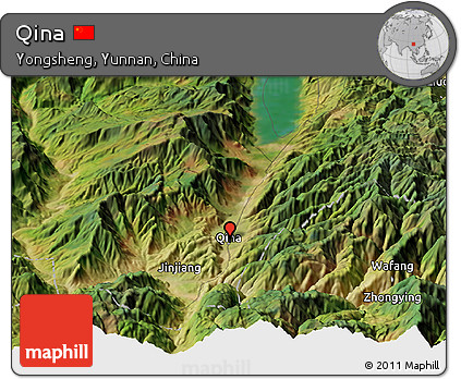 Satellite Panoramic Map of Qina