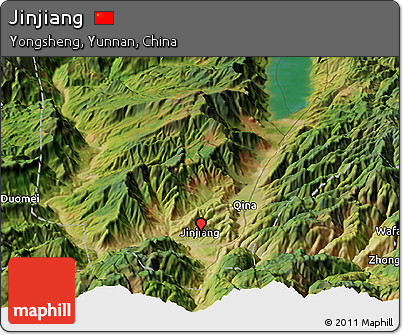 Satellite Panoramic Map of Jinjiang