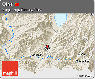 Shaded Relief Panoramic Map of Qina