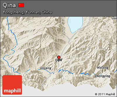 Shaded Relief Panoramic Map of Qina