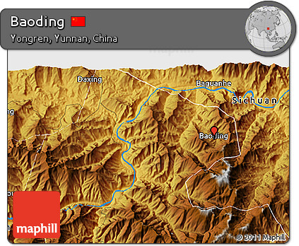 Physical 3D Map of Baoding